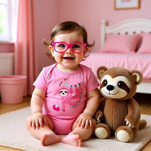 Leuke roze pickleball luiaards 🦥 romper