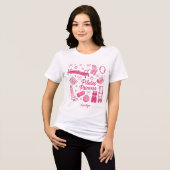 Leuke Roze Pilates Prinses Coquette Workout Naam Tri-Blend Shirt (Voorkant volledig)