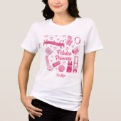 Leuke Roze Pilates Prinses Coquette Workout Naam Tri-Blend Shirt (Voorkant)