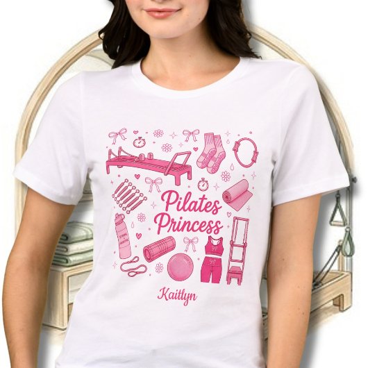 Leuke Roze Pilates Prinses Coquette Workout Naam Tri-Blend Shirt