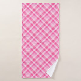Leuke Roze Plaid Patroon Badhanddoek
