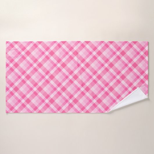 Leuke Roze Plaid Patroon Badhanddoek (Badhanddoek)