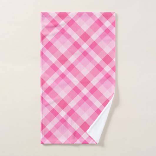 Leuke Roze Plaid Patroon Badhanddoek Set Bad Handdoek (Handdoek)