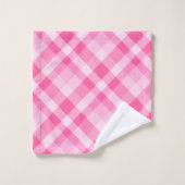Leuke Roze Plaid Patroon Badhanddoek Set Bad Handdoek (Wasdoekje)