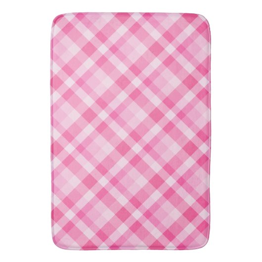Leuke Roze Plaid Patroon Grote Badmat (Voorkant Verticaal)