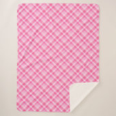 Leuke Roze Plaid Patroon Grote Sherpa Deken (Voorkant)