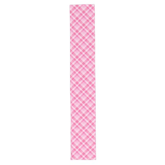 Leuke Roze Plaid Patroon Grote Tafelloper (Voorkant)