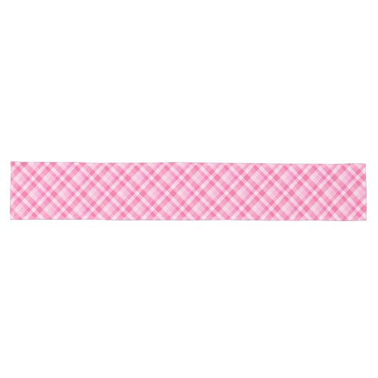 Leuke Roze Plaid Patroon Grote Tafelloper (Horizontaal)