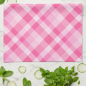 Leuke Roze Plaid Patroon Keukenhanddoek (Gevouwen)