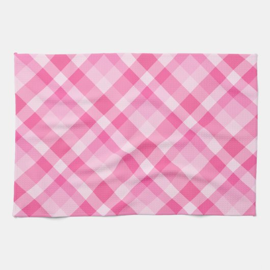 Leuke Roze Plaid Patroon Keukenhanddoek (Horizontaal)