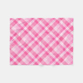 Leuke Roze Plaid Patroon Kleine Fleece Deken (Voorkant (Horizontaal))