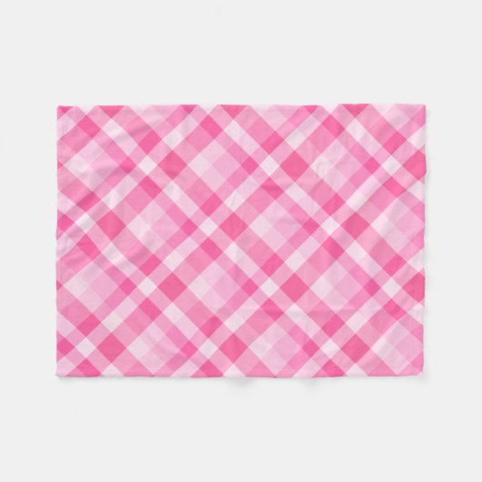 Leuke Roze Plaid Patroon Kleine Fleece Deken (Voorkant (Horizontaal))