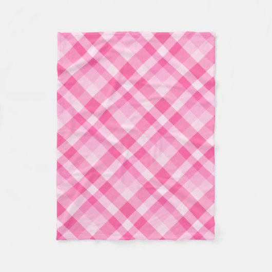 Leuke Roze Plaid Patroon Kleine Fleece Deken (Voorkant)