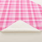 Leuke Roze Plaid Patroon Kleine Sherpa Deken (3/4)