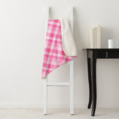 Leuke Roze Plaid Patroon Kleine Sherpa Deken (In situ)