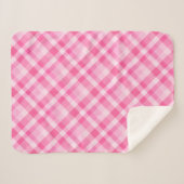 Leuke Roze Plaid Patroon Kleine Sherpa Deken (Voorkant (horizontaal))