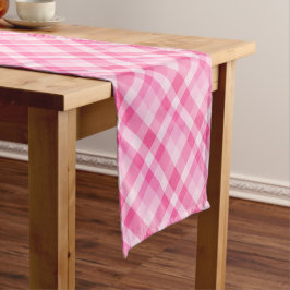 Leuke Roze Plaid Patroon Kleine Tafelloper