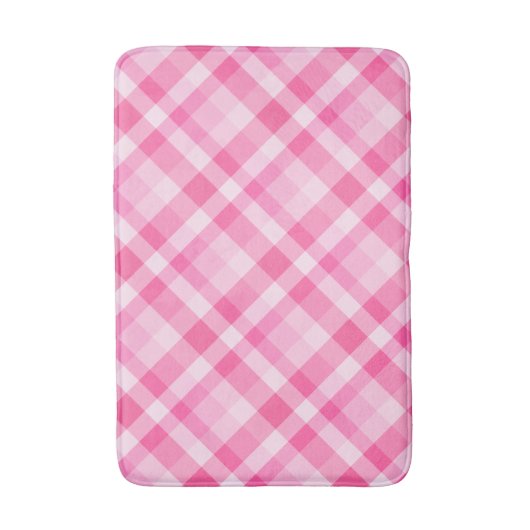 Leuke Roze Plaid Patroon Medium Bath Mat (Voorkant Verticaal)