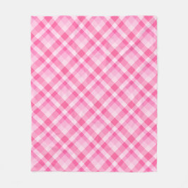 Leuke Roze Plaid Patroon Medium Fleece Deken