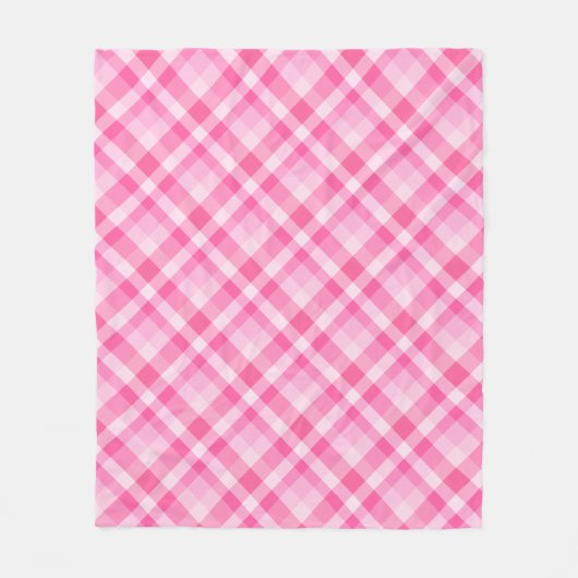 Leuke Roze Plaid Patroon Medium Fleece Deken (Voorkant)