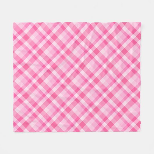 Leuke Roze Plaid Patroon Medium Fleece Deken (Voorkant (Horizontaal))