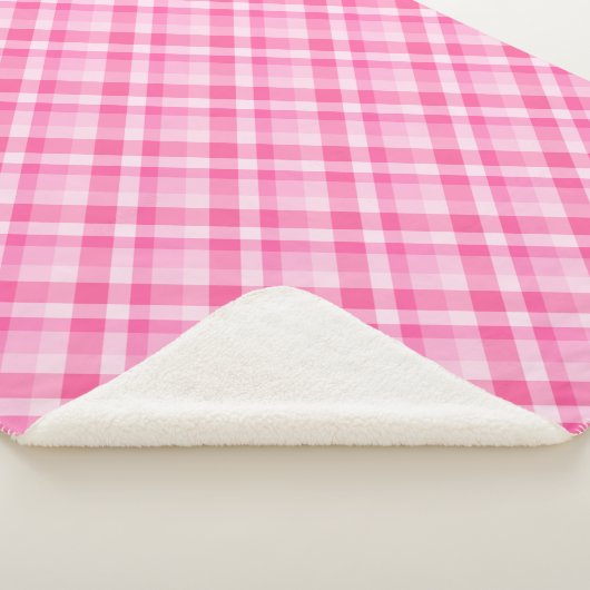 Leuke Roze Plaid Patroon Medium Sherpa Deken (3/4)