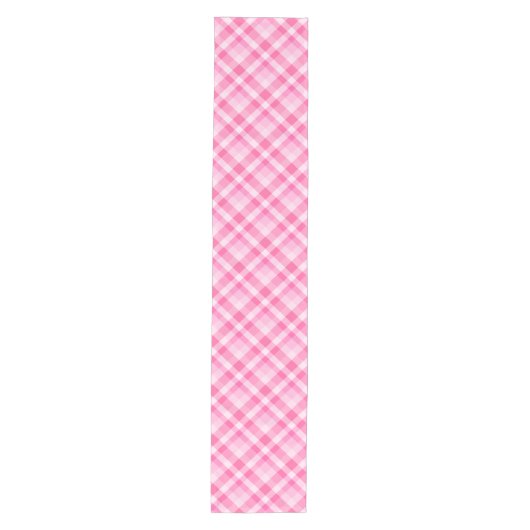 Leuke Roze Plaid Patroon Medium Tafelloper (Voorkant)