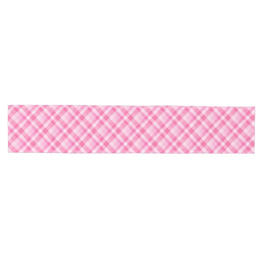 Leuke Roze Plaid Patroon Medium Tafelloper (Horizontaal)