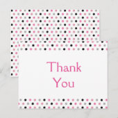 Leuke roze polka dots dank je wel briefkaart (Voorkant / Achterkant)