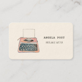 Leuke roze retro schrijfmachine Visitekaartje