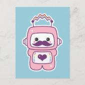 Leuke Roze Robot in Vermomming Briefkaart (Voorkant)