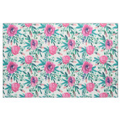 Leuke roze rozen met groene bladeren stof (Yard (91,4 cm))