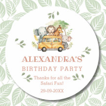 Leuke Roze Safari Meisje Oerwoud Verjaardag Bedank