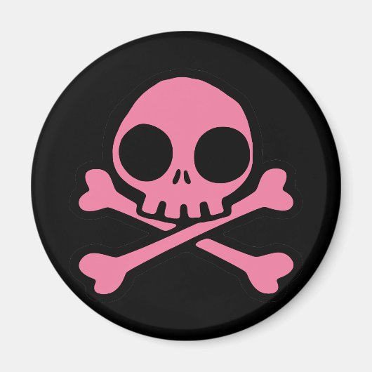 Leuke Roze Schedel Magneet (Voorkant)