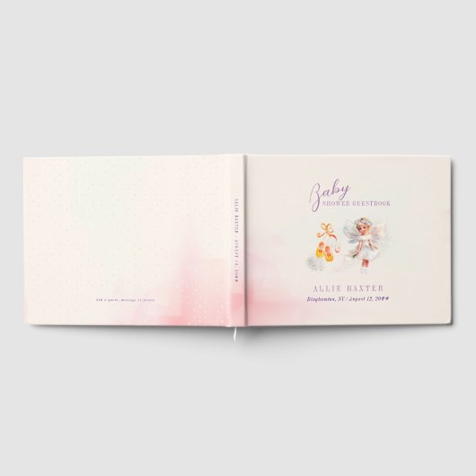 Leuke roze schoenen Fairy Dust Meisje Baby shower Gastenboek (Volledig)