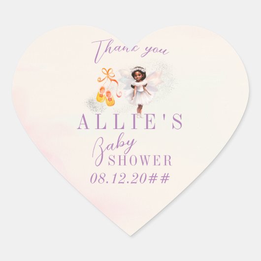 Leuke roze schoenen Fairy Dust Meisje Baby shower Hart Sticker (Voorkant)