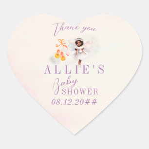 Leuke roze schoenen Fairy Dust Meisje Baby shower Hart Sticker