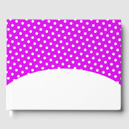 Leuke roze Sky White Polka Dots Sneeuwvlokken Hill Gastenboek