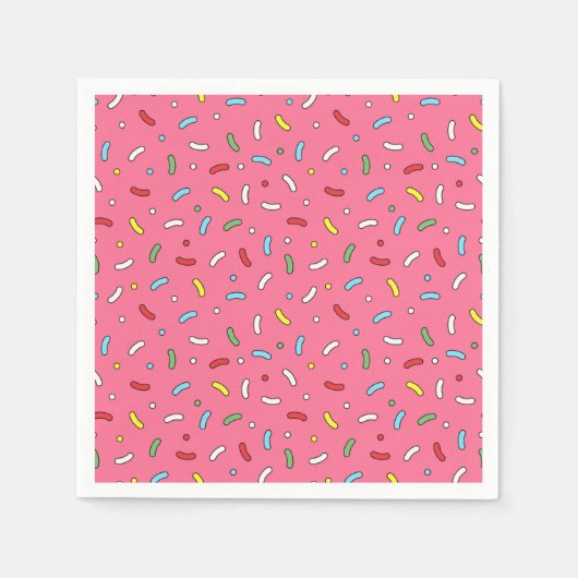 Leuke Roze Snoepjes Spatten Patroon Servet (Voorkant)