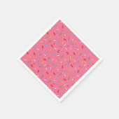 Leuke Roze Snoepjes Spatten Patroon Servet (Hoek)