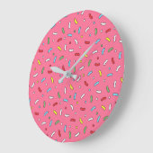 Leuke Roze Snoepjes Spikkels Patroon Grote Klok (Hoek)