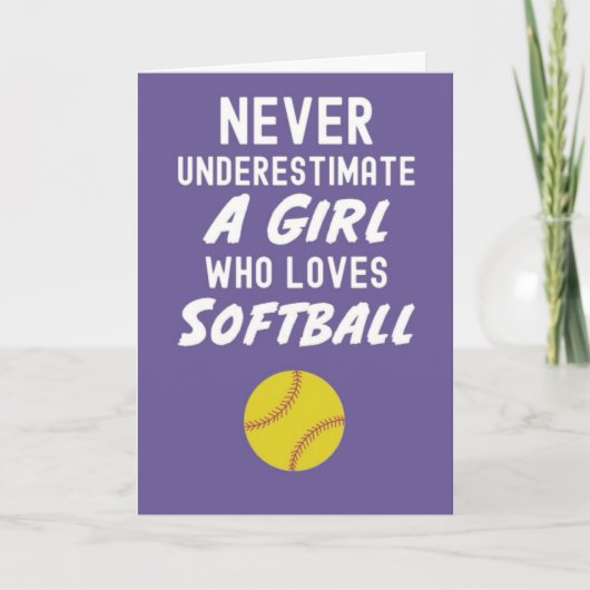 Leuke Roze Softbal Kaarten Voor Meisjes Spelers Ha (Voorkant)