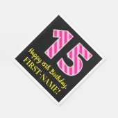 Leuke roze strepen "15"; Gelukkige 15e verjaardag; Servet (Hoek)