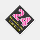 Leuke roze strepen "24"; Gelukkige 24e verjaardag; Servet (Hoek)