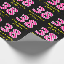Leuke Roze Strepen "38"; Gelukkige 38e verjaardag;
