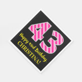 Leuke roze strepen "43"; Gelukkige 43e verjaardag; Servet (Hoek)