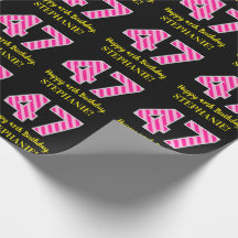 Leuke roze strepen "47"; Gelukkige 47e verjaardag;