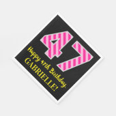 Leuke roze strepen "47"; Gelukkige 47e verjaardag; Servet (Hoek)