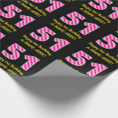 Leuke roze strepen "51"; Gelukkige 51e verjaardag; Cadeaupapier (Hoek)