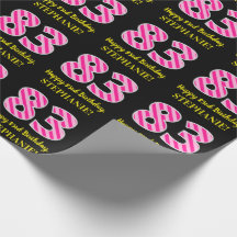 Leuke roze strepen "83"; Gelukkige 83e verjaardag;